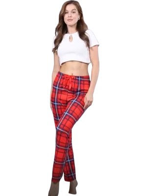 Lotus Store 1606 Pijama Altı Modal  Ring Viskon Kumaş-Ekose Desenli
