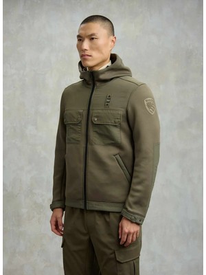 Blauer Haki Erkek Kapüşonlu Standart Fit Ceket 25WBLUF02252-670 Rodman