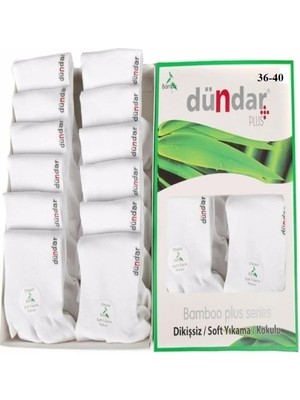Dündar Erkek Bambu Patik Çorap Plus Dikişsiz 12'li Paket 36-40 Numara