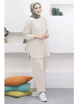 Suede Style 5357 - Şık Rahat Süprem Örgü Salaş Kadın Takım
