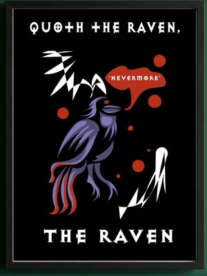 Clovendi Ev Dekorasyonu - Kuzgun Baskısı - Edgar Allan Poe