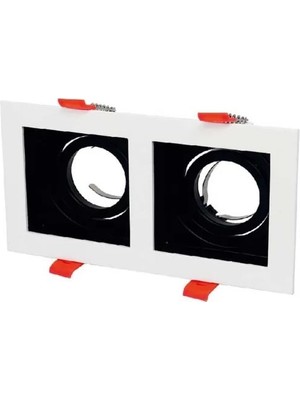5 Adet Noas YL60 2361 Amazoz Beyaz Ikili Kare Spot Kasası GU10 Duy