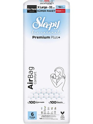 Sleepy Bio Natural Külot Bez, 6 Beden 32 Adet