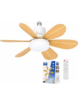 Mercora Tech Tavan Vantilatörü ve LED Avize - Uzaktan Kumandalı - 6 Kanatlı - 52 cm