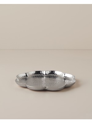 English Home Betina Metal Dekoratif Tepsi 20X20X3 cm Gümüş