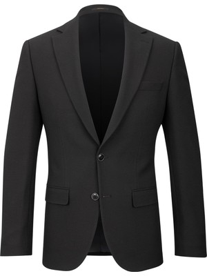 Hatemoğlu Siyah Slim Fit Mono Yaka Klasik Ceket