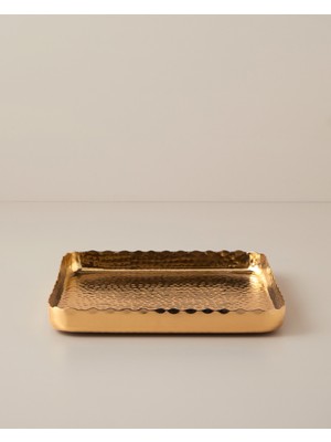 English Home Berta Metal Dekoratif Tepsi 25X25X3 cm Gold
