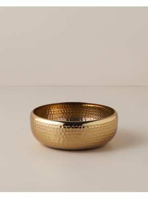 English Home Belva Metal Dekoratif Tabak 18X18X6 cm Gold