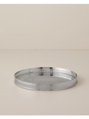 English Home Andre Metal Dekoratif Tepsi 23X5 cm Gümüş
