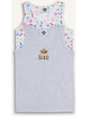 DeFacto Paw Patrol Lisanslı Desenli 2'li Gri Melanj Atlet Erkek Çocuk C2900A826SP