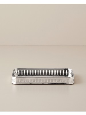 English Home Anabel Metal Dekoratif Tepsi 15X4 cm Gümüş