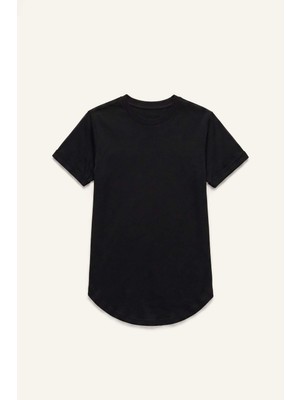 DeFacto Long Fit Bisiklet Yaka Kısa Kollu Basic Siyah Tişört I3117AX26HS