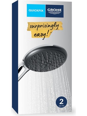Sync Ticaret Grohe Vitalio Start 110 El Duşu, 2 Akışlı Yağmur ve Jet Duşu, Smartswitch, 110MM Yuvarlak Duş Başlığ