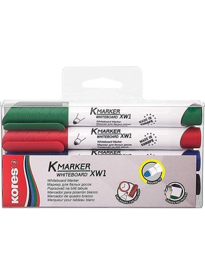 Sync Ticaret Kores Kolay Kuruyan Tahta Marker Set ile Yuvarlak Uçlu, 3 Mm, Siyah/kırmızı/yeşil/mavi