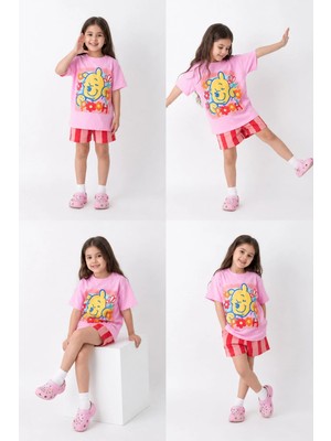 DoaMini Kız Çocuk Pamuklu T-Shirt ve Şort Takım