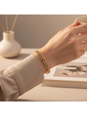 Stil Incisi / Xupıng Jewelry Dikdörtgen Taşlı Bileklik