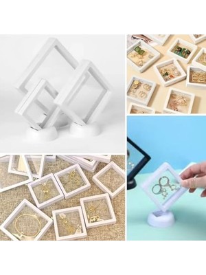 Larskas Şeffaf Film Çerçeveli 11X11 cm 3D Takı Saklama Kutusu