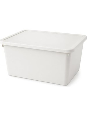 Larskas Orret Home 20 Litre Kapaklı Plastik Depolama Kutusu Organizer Kutu Çok Amaçlı Düzenleyici Saklama Kutusu Ev Içi Dolap Içi Oyuncak Kıyafet Banyo Mutfak Organizer Kutusu (Açık Gri)
