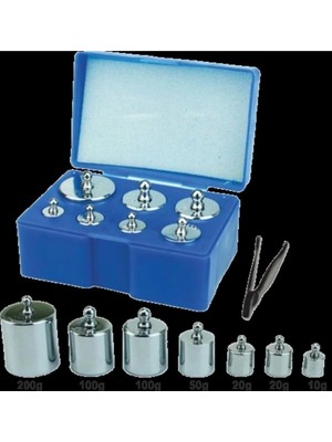 Sync Ticaret Diamond Terazi 8 Parça Ağırlık Paslanmaz Krom Gram Seti (300GR-200GR-100GR-50GR-20GR-10GR)