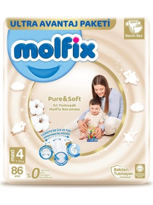 Molfix Bebek Bezi & Maxi 4 Beden Aylık 86 Adet