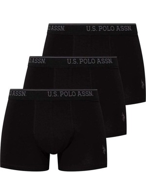 U.S. Polo Assn. Erkek Siyah 3 Lü Boxer