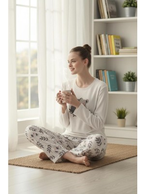 Morro Termal Koala Desenli Kışlık Kadın Pijama Takımı