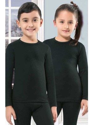 Kota Unisex Çocuk Uzun Kollu Atlet Termal Siyah 3
