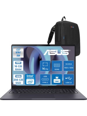 Asus Expertbook Intel Core Ultra 7 255H 16GB Ddr5 256GB SSD Intel Arc 140T Gpu 16" Wuxga IPS 300NITS 4g Sım Freedos Kurumsal Bilgisayar MB2224F01 + Zetta Çanta