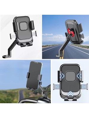 Marsilyan Motor,motosiklet,bisiklet ,scooter Için 360 Derece Dönebilen Dikiz Aynası Versiyonu Telefon Tutu