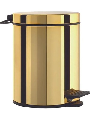 Sync Ticaret Emirler Pedallı Çöp Kovası 5 Litre, Altın Gold Altın Tek Ebat 20 x 8