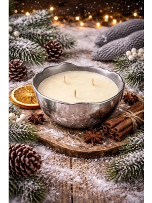 Ersu Store Üç Fitill Doğal Soya Wax Vanilya Kokulu Dekoratif Kase Hediyelik Dekor (Tekli)