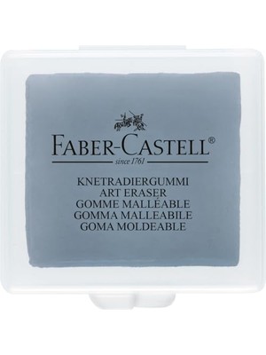 MarkEntegra Faber-Castell Yoğurulabilir Sanat Silgisi Gri, Yumuşak Düzeltmeler Için Ergonomik Şekilli Kaliteli Silgi, Leke ve Pvc Içermez