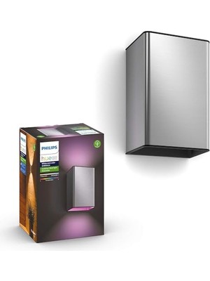 MarkEntegra Philips Hue White And Color Ambiance LED Dış Duvar Lambası, Kısılabilir, 16 Milyona Kadar Renk, Uygulama ile Kontrol Edilebilir,  Alexa (Echo, Echo Dot) ile Uyumlu