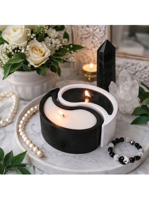 Ersu Store Dişil Eril Enerji Yinyang Doğal Soya Wax Mum Vanilya Amber Kokulu Dekoratif Hediyelik