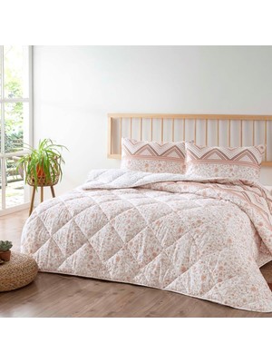 Sync Ticaret Taç Siena Çiçek DESENLI%100 Pamuk Yorgan Seti, Pembe, Çift Kişilik (Yorgan: 195X215 Cm/çarşaf: 240X2