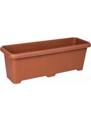 Larskas Plastik Uzun Saksı, Kahverengi, Bahçe Ofis Kullanımı Için (77.5 x 25 x 26.5 cm - 30 L)