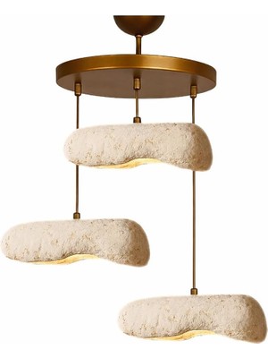 Sync Ticaret Sedra Handmade Karbon Beton Avize | Salon Avize Modelleri | E27 3'lü Sarkıt | Modern Tasarım: