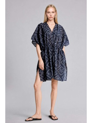 DeFacto Regular Fit Vual Siyah Plaj Elbisesi H3054AX26SP