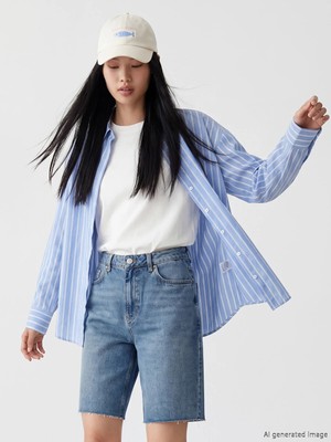 Lc Waikiki Yeni Sezon Çizgili Oversize Kadın Gömlek