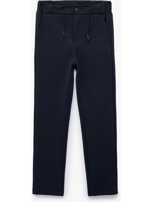 Koton Beli Bağcıklı Pamuklu Şardonlu Pantolon Görünümlü Eşofman Altı