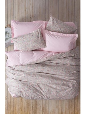 Sync Ticaret Petite Sihu PEMBE%100 Pamuk Tek Kişilik Lastik Çarşaflı Nevresim Takımı