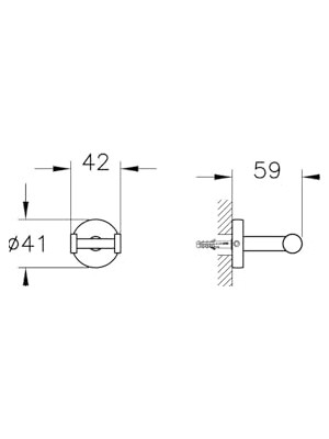 Larskas Vitra Base 200 A44102 Ikili Askı, Krom