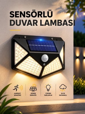 Nevamel® Sensörlü Güneş Enerjili Duvar Lambası