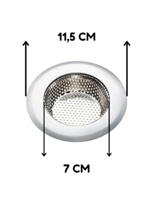 Larskas Paslanmaz Çelik Lavabo Süzgeci, 11.5 Cm, Büyük Boy, Evye Süzgeci, Amerikan Lavabo Süzgeci