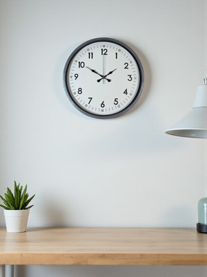 TKÇ 36 cm Gri Dekoratif Duvar Saati