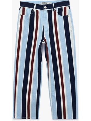 Koton Çizgili Pamuklu Straight Denim Pantolon - Straight Jeans