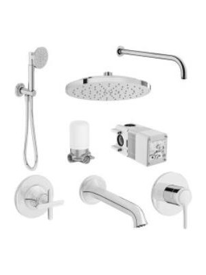 Vitra Origin Classic Ankastre Duş Seti, 8 Parça, Krom
