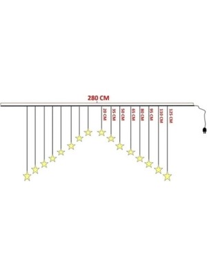 Mey İthalat Mey Ithalat® Yıldız Perde LED Çapraz
