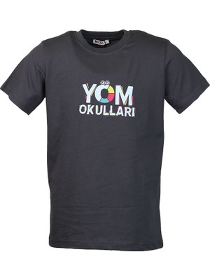 Yöm Okulları Kısa Kol Penye T-Shirt Antrasit S