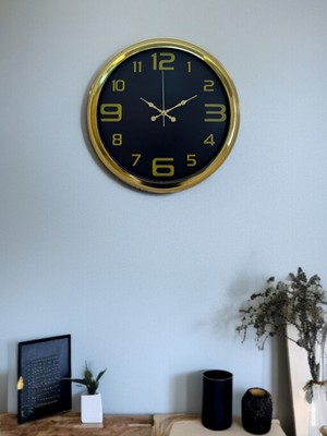 TKÇ Elegance Gold Luxury 40 cm Metal Duvar Saati